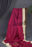 Stunning mysore crepe silk saree in magenta