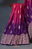 Soft crepe silk sarees in dual shades with designer blouses