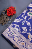 Banarasi Katan Silk saree in a royal blue shade