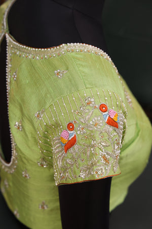 Organza Silk Saree in orange
