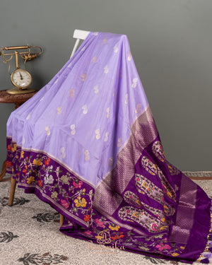 Banarasi Silk Saree in lovely Lavender & Purple shade