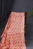 Beautiful Banarasi Silk Saree in peach and green combo