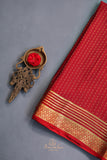 Classic red and regal gold mysore crepe silk saree