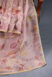 A dreamy floral organza in beautiful shades of dusty rose pink
