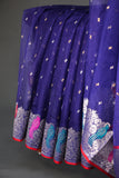 Chanderi silk saree in a stunning royal blue hue