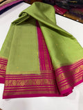 Green and pink mysore silk saree