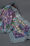 Designer Georgette Saree in hues of blue, green and purple