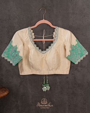 Banarasi Silk Saree in a lovely pastel aqua green shade