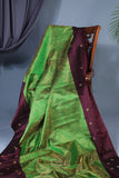 Regal Wine-Maroon & Emerald Green Kanjeevaram Silk Saree