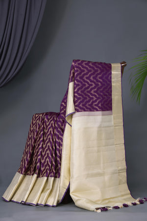 Royal Purple Kanjeevaram Saree