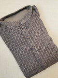 Grey heavy thread embroidered kurta