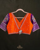 Venkatagiri Pattu saree in bright orange