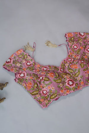 Regal Tissue Brocade saree in lovely lilac