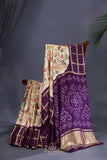 Kalamkari and Bandini fusion on modal silk