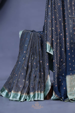 Soft Silk Pattu - An understated luxury - Dark Blue