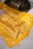 Kanjeevaram Tissue saree in silver and yellow