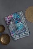 Designer Georgette Saree in hues of blue, green and purple