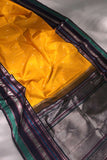 Kanjeevaram saree in a stunning shade of yellow and black