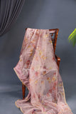 A dreamy floral organza in beautiful shades of dusty rose pink