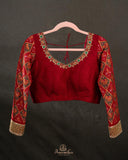 A beautiful red saree - Bandini Crepe with Patola