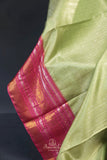 A dreamy kanjeevaram saree in a pastel green shade