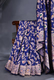 Banarasi Katan Silk saree in a royal blue shade