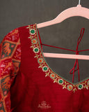 A beautiful red saree - Bandini Crepe with Patola