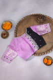 A beautiful vintage styled Gadwal in a unique black and lavender shade.