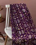 Purple Banarasi Saree with gold and silver weaving