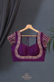 Soft crepe silk sarees in dual shades with designer blouses