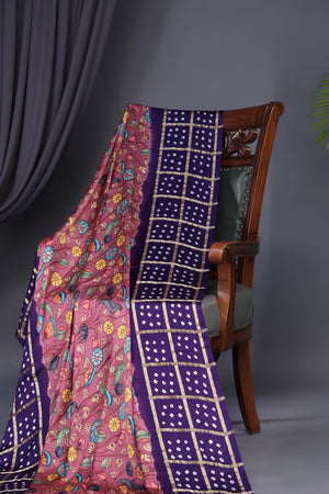 Bandini with kalamkari on modal silk