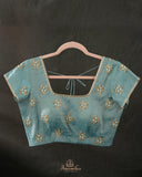 Pure tusser silk saree - pearl work elegance