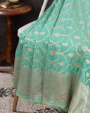 Banarasi Silk Saree in a lovely pastel aqua green shade