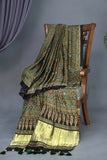 Ajrak on modal silk with all one hand work on saree