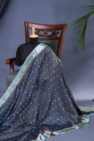 Soft Silk Pattu - An understated luxury - Dark Blue