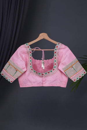 Gadwal Paithani saree in lovely baby pink