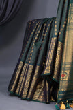 Elegant Gadwal Kanchi saree in beautiful emerald green shade