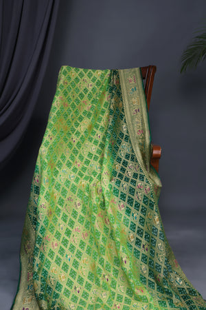 Bandini Georgette saree in hues of green