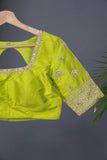 Beautiful Banarasi Silk Saree in peach and green combo