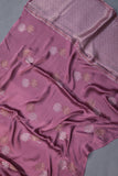 Mashru crepe silk saree in pink