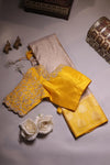 Kanjeevaram Tissue saree in silver and yellow