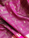 Kanchipattu saree in brown and pink combo