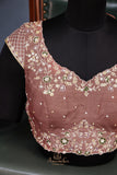 A dreamy floral organza in light brown