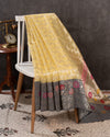 Banarasi Kora in a subtle yellow and grey combo