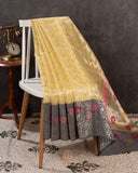 Banarasi Kora in a subtle yellow and grey combo