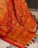 Twill Patola saree in a lovely shade of mustard