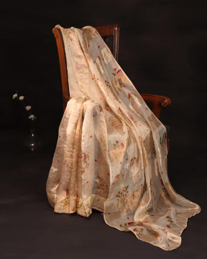 Soft Organza Tissue Saree in off white