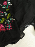 Black Georgette with multi color floral sequins work