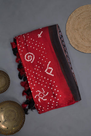 Bandini on Modal Silk with ajrak pallu