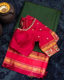 Green a Kanjeevaram Saree - Vintage Style Elegance